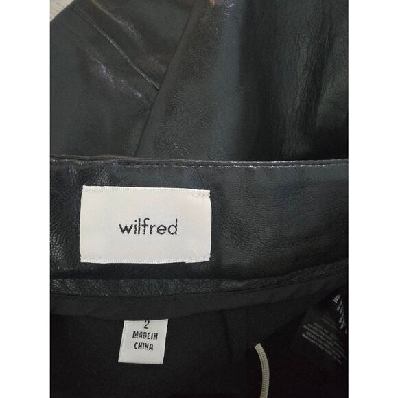 Women's Aritizia Wilfred Faux Vegan Leather‎ Mini Skirt Black Size 2 - Picture 6 of 7